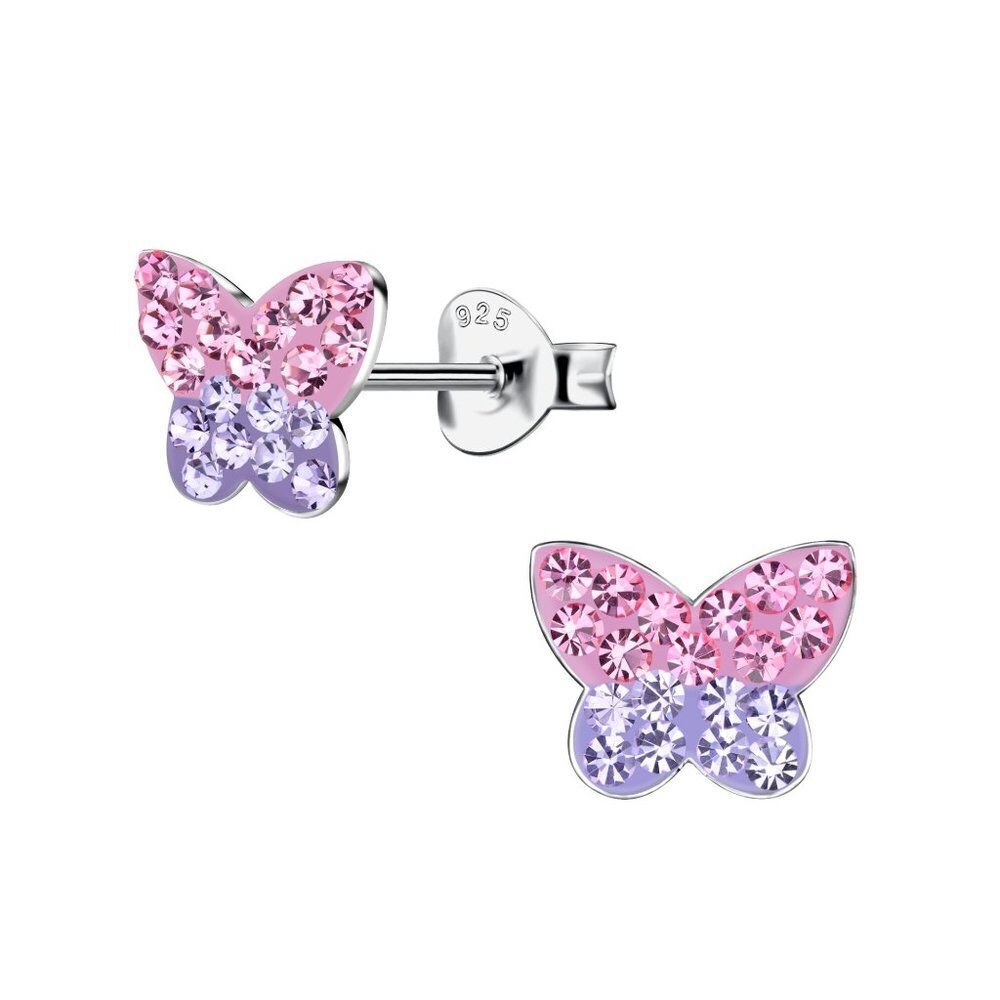 Silver Butterfly Stud Earrings.
